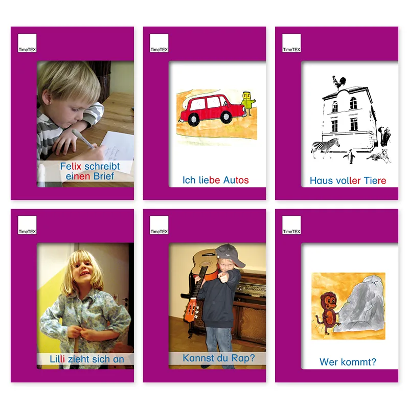 Set läshäfte A6, lila serie, 6 delar