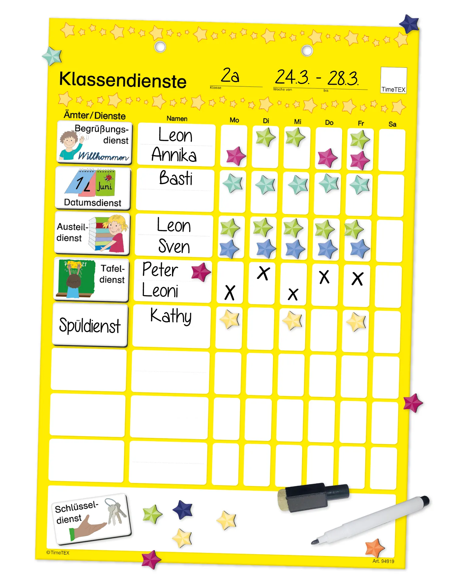 Liste mit Klassendiensten