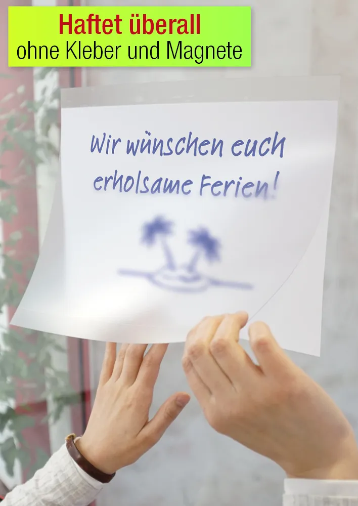 TimeTEX Aushang-Einstecktaschen A4 quer, selbsthaftend, 2 Stück