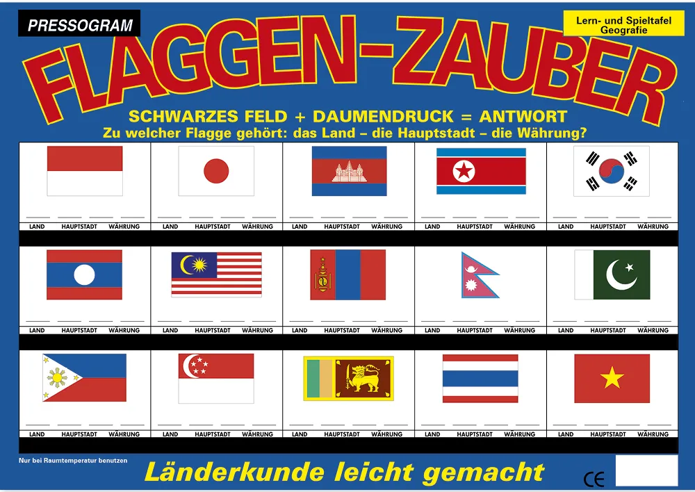 TimeTEX Zaubertafel "Flaggen-Zauber" Asien