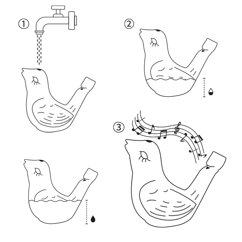 Vogel-Wasserpfeifen, 2 Stück