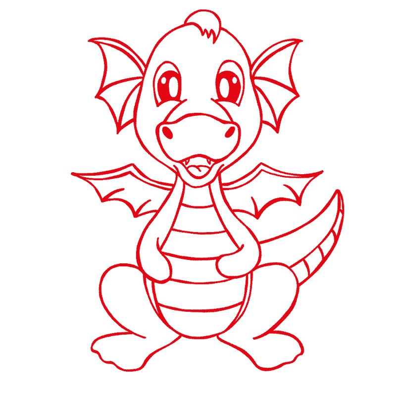 Seriegrafitryckstämpel "Perpetuum" rund "Dragon"