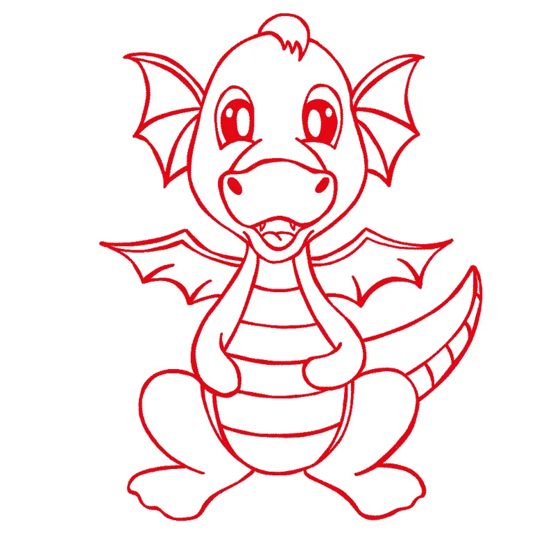 Siebdruck-Stempel "Perpetuum" rund "Drache"