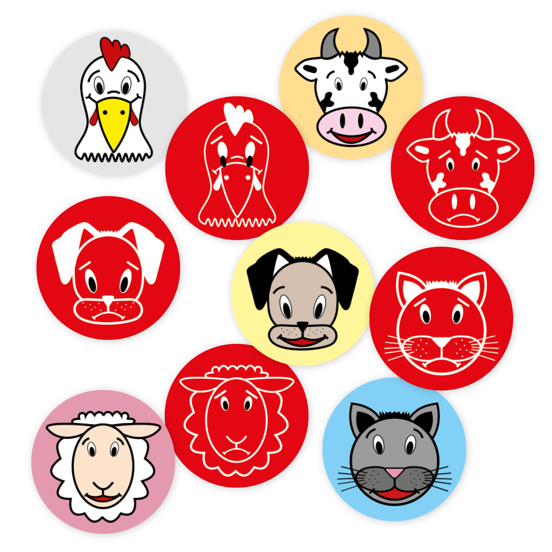 Magnetiska bitar set "Animal faces"