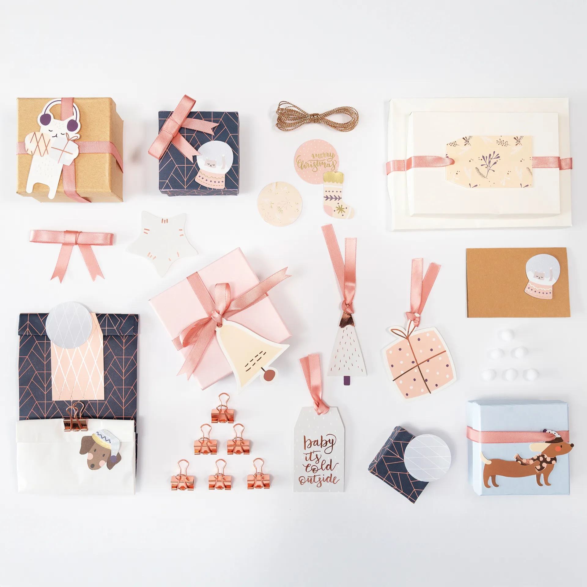 Bastelset "Geschenkverzierung Pastel", 38-tlg.