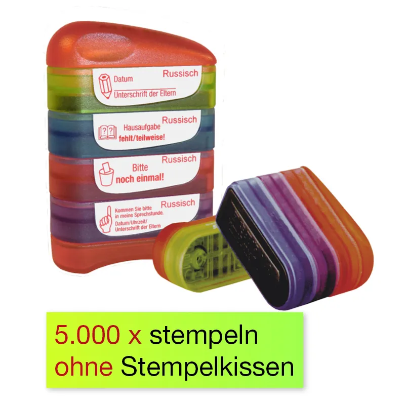 Siebdruck-Stempel "Perpetuum", 4 in 1, "Russisch"