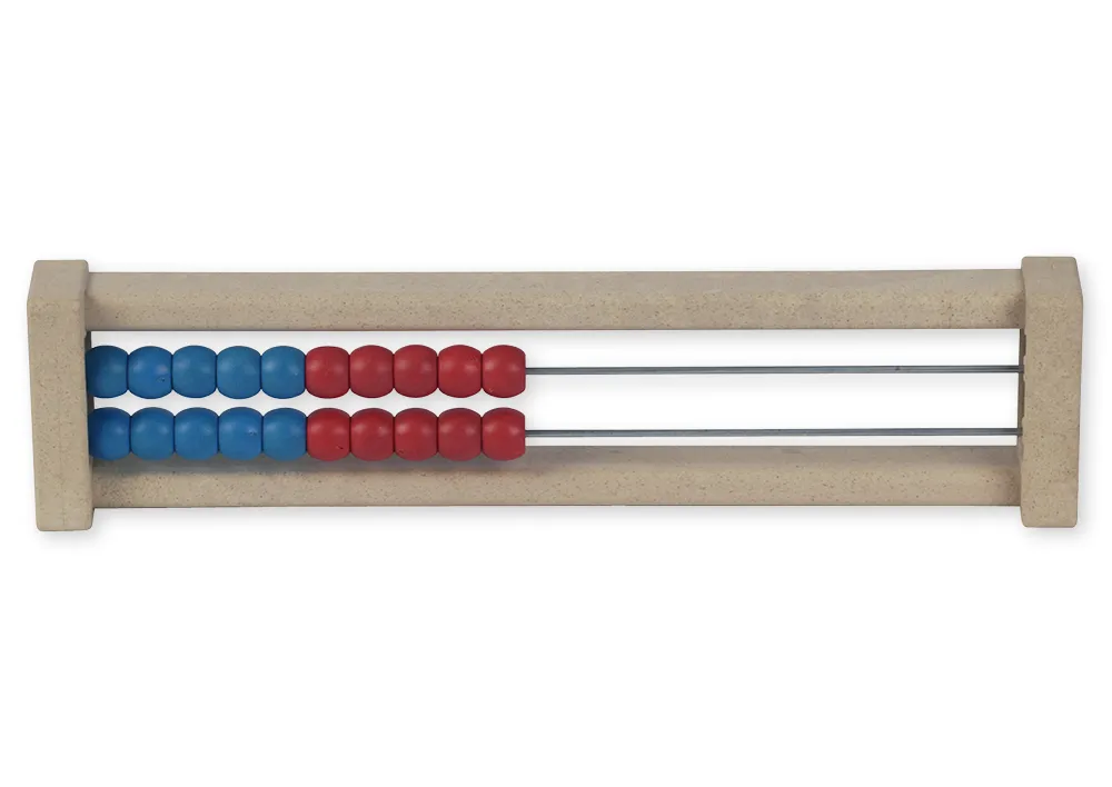 Ábaco para los números del 1 al 20, rojo/azul, soporte vertical