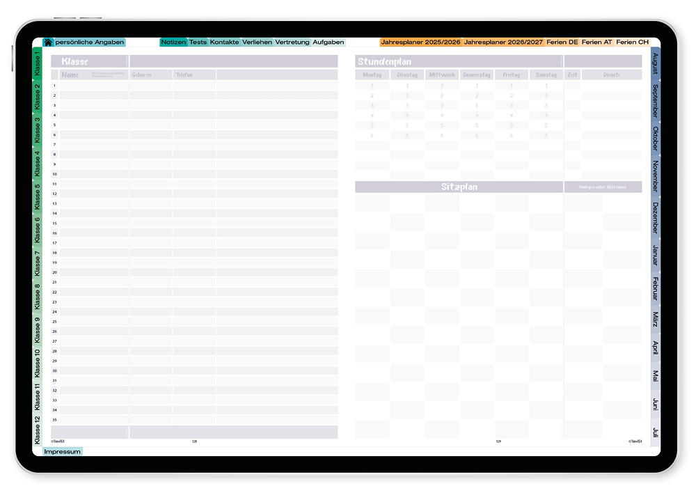 TimeTEX Digitaler Design-Schulplaner DigiPlan 2025/2026, malve