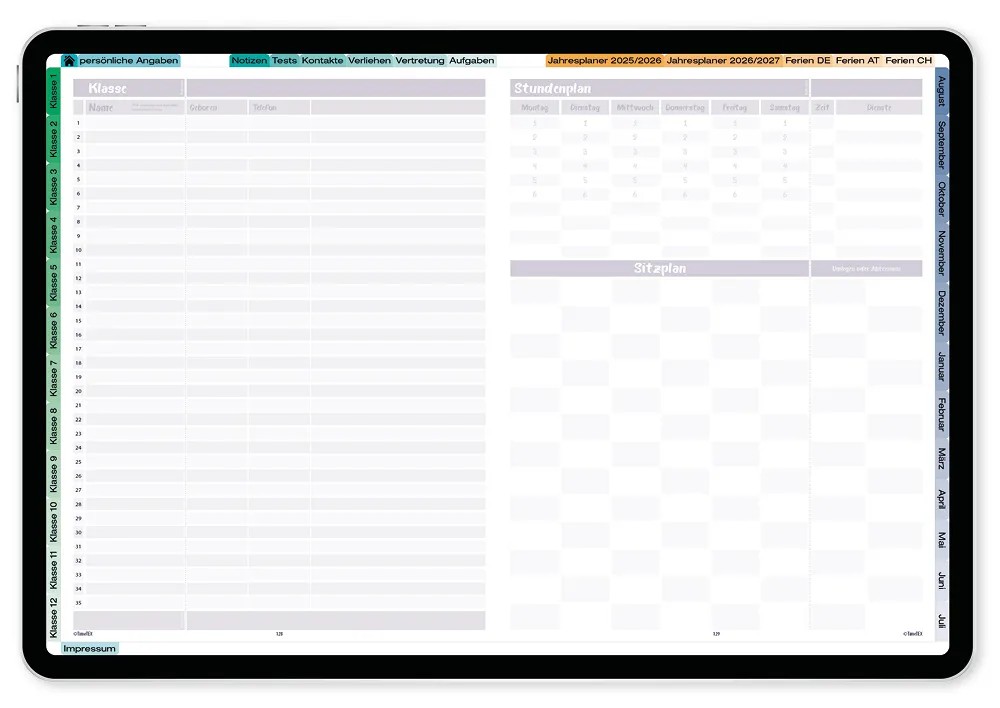 TimeTEX Digitaler Design-Schulplaner DigiPlan 2025/2026, malve