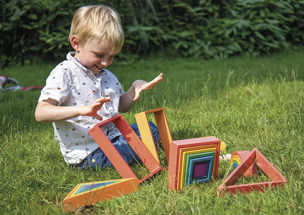 Holzbausteine "Architektur", farbig, 28-tlg.