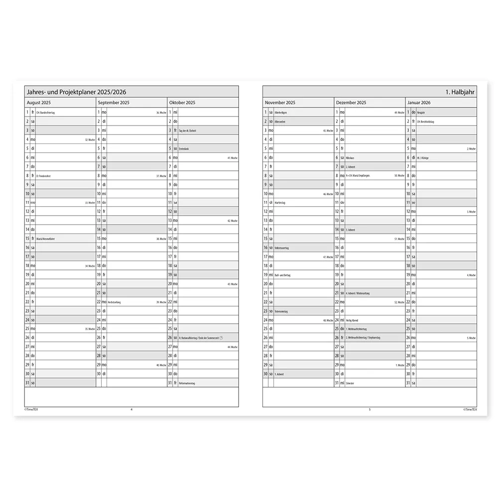 TimeTEX Trend-Schulplaner A5, 2026/2027, flamingo
