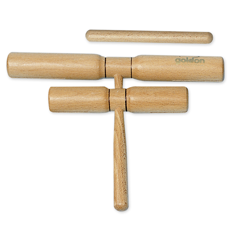 TimeTEX Röhrenholztrommel doppelt, 20x28x4 cm, mit Rundholz