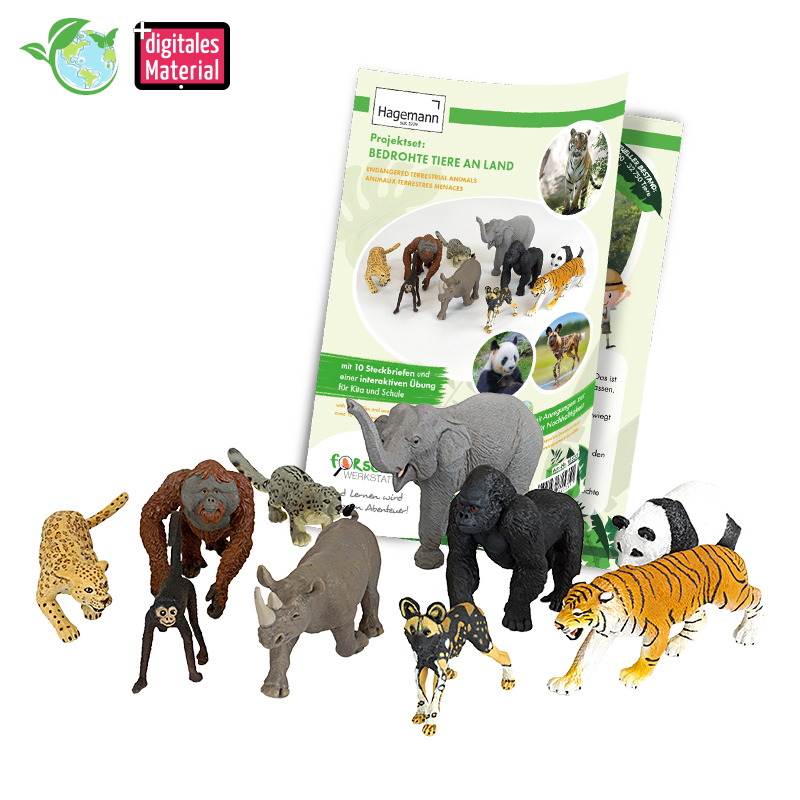 Hagemann Projektset "Bedrohte Tiere an Land", 12-tlg