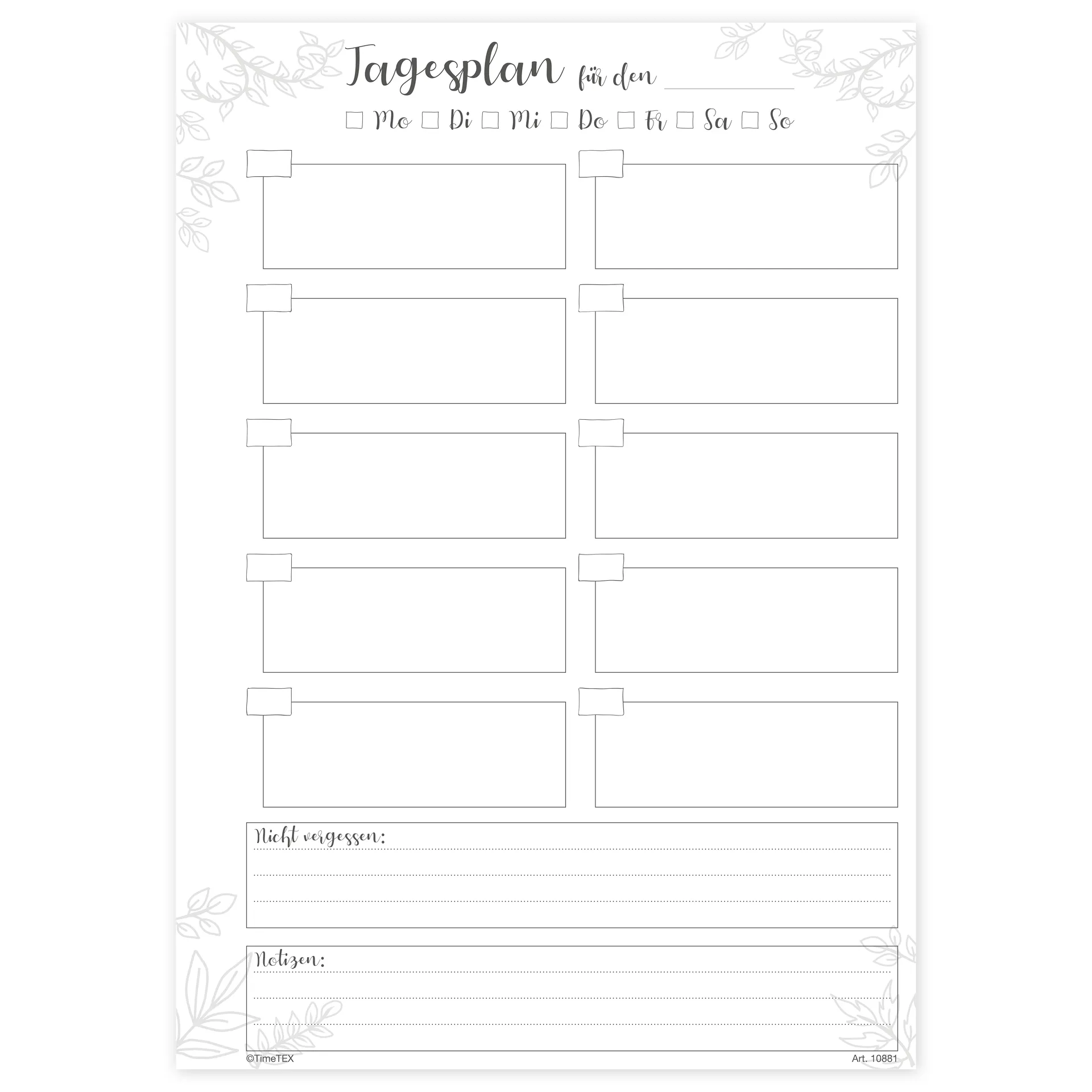 Block Tagesplan A4 "Mein Schultag", 50 Blatt