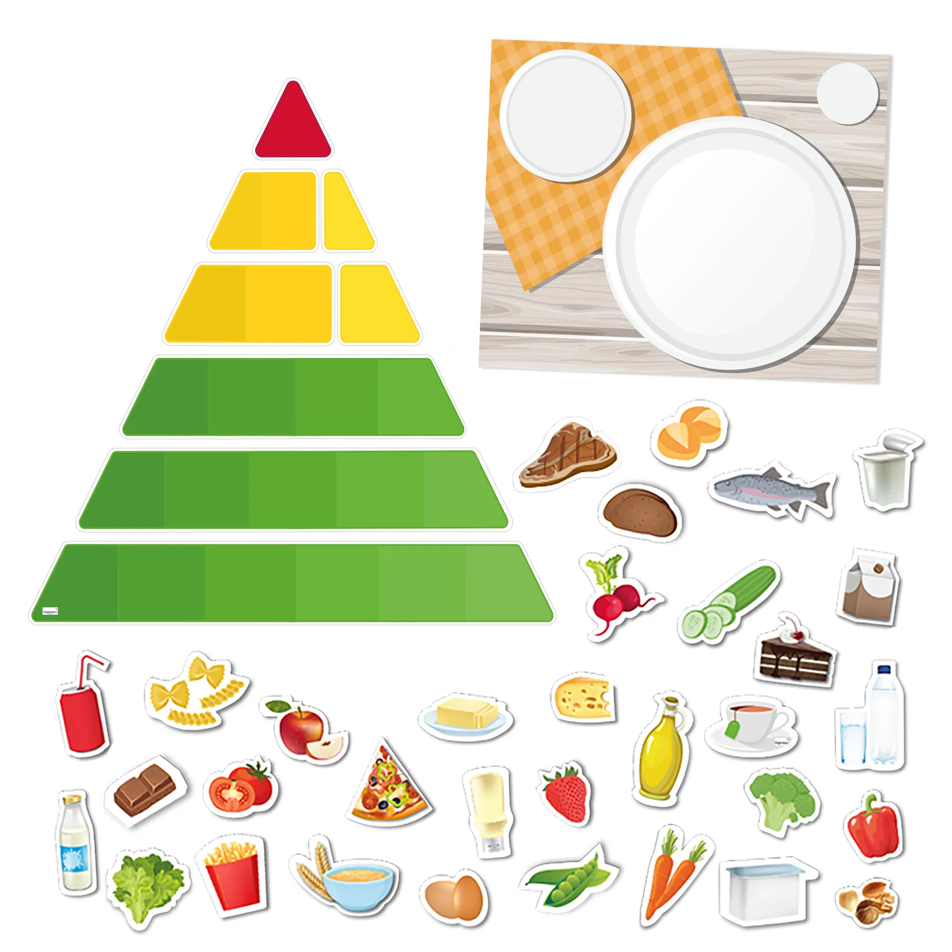 Set Gesunde Mahlzeiten mit Ernährungspyramide, magnetisch, 80-tlg.