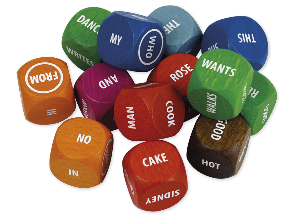 TimeTEX Würfel-Set "Rollende Würfel" Englisch, 13-tlg. in Box, aus Holz