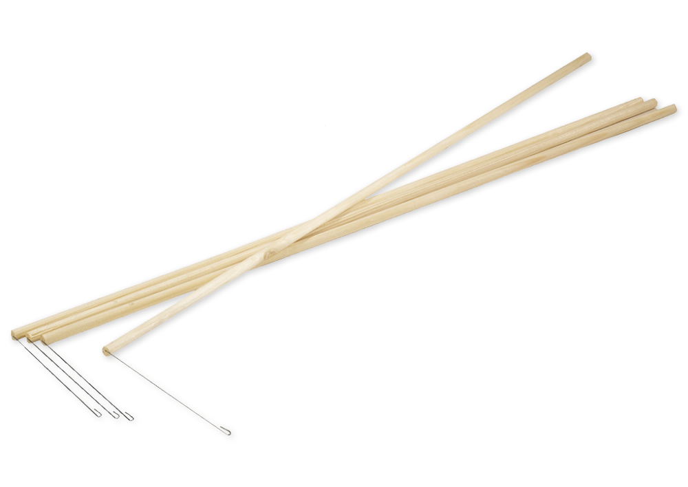 Laternen-Holzstäbe mit Drahtbügel, 50-tlg.