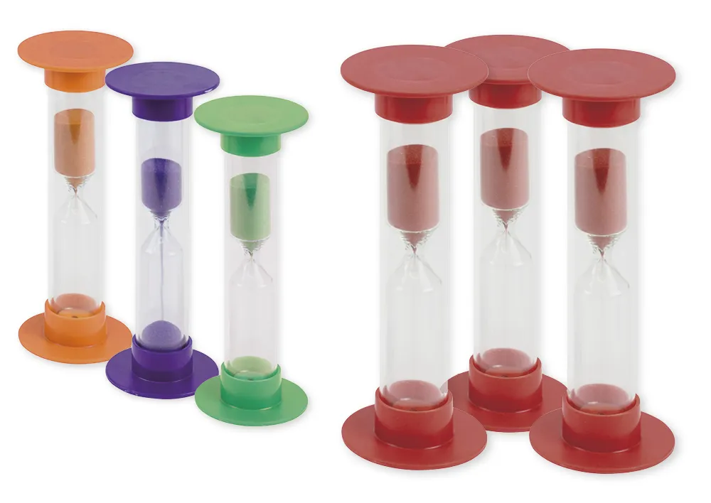 Reloj de arena 3 piezas, 14,5 cm alto, 5 cm ø (1 unidad de tiempo)