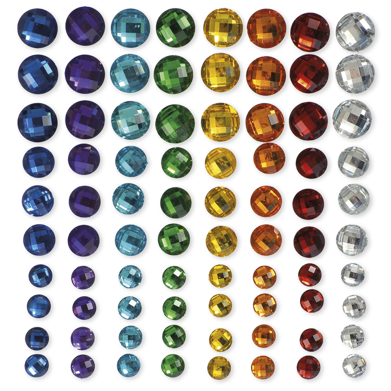 TimeTEX Schmuck-Steine "Regenbogen", selbstklebend, 80-tlg.