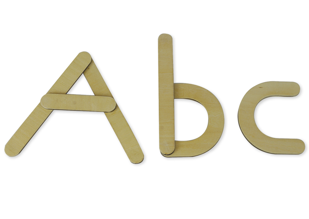 TimeTEX Set Holz-Buchstaben magnetisch, 60-tlg. in Box