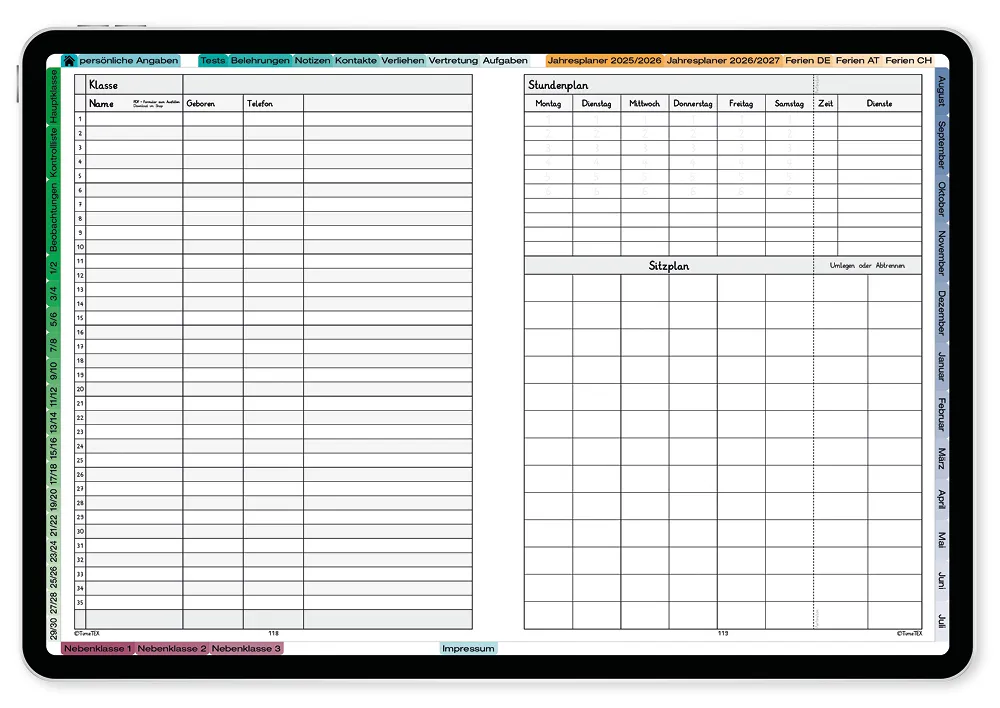 TimeTEX Digitaler Grundschul-Planer "Creativo" DigiPlan 2025/2026