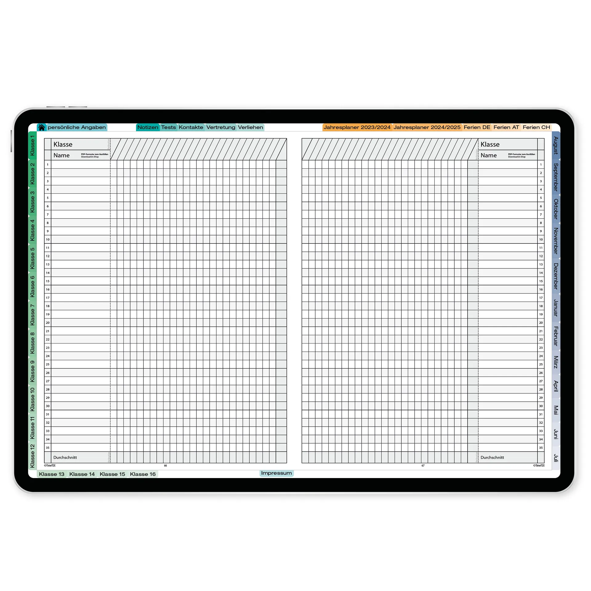 TimeTEX Digitaler Fachlehrer-Planer DigiPlan 2026/2027