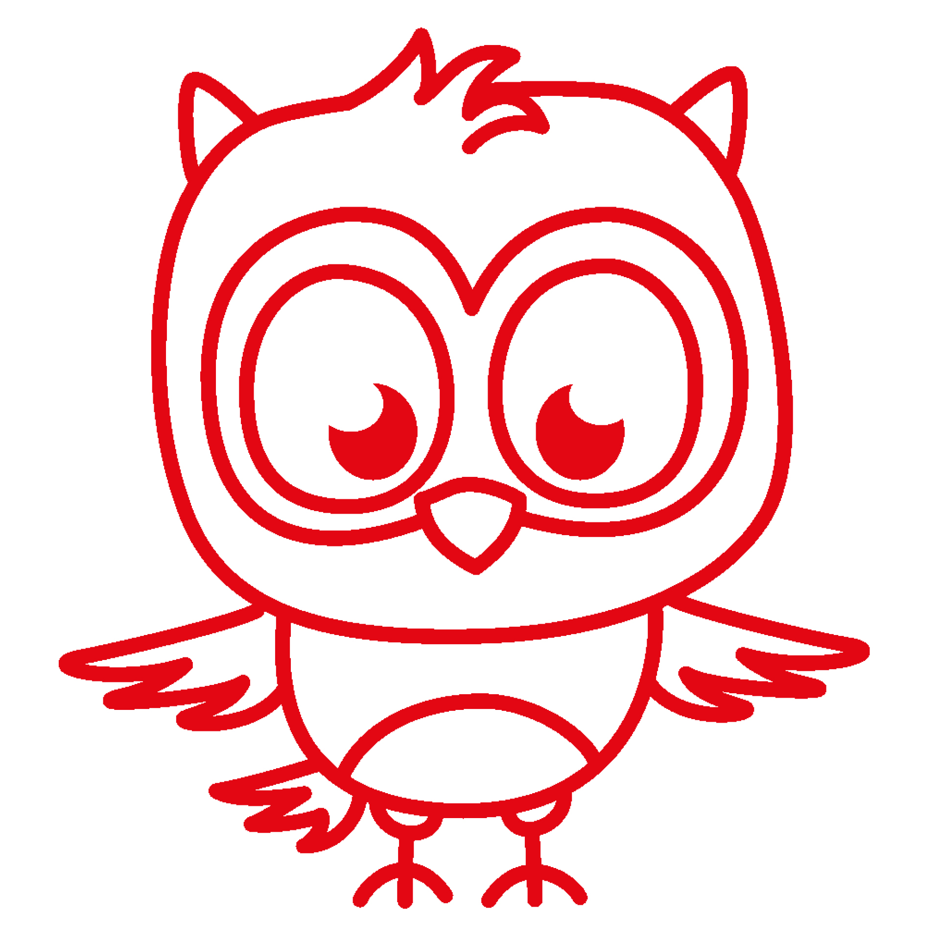 Screentryckstämpel "Perpetuum" rund "Owl"