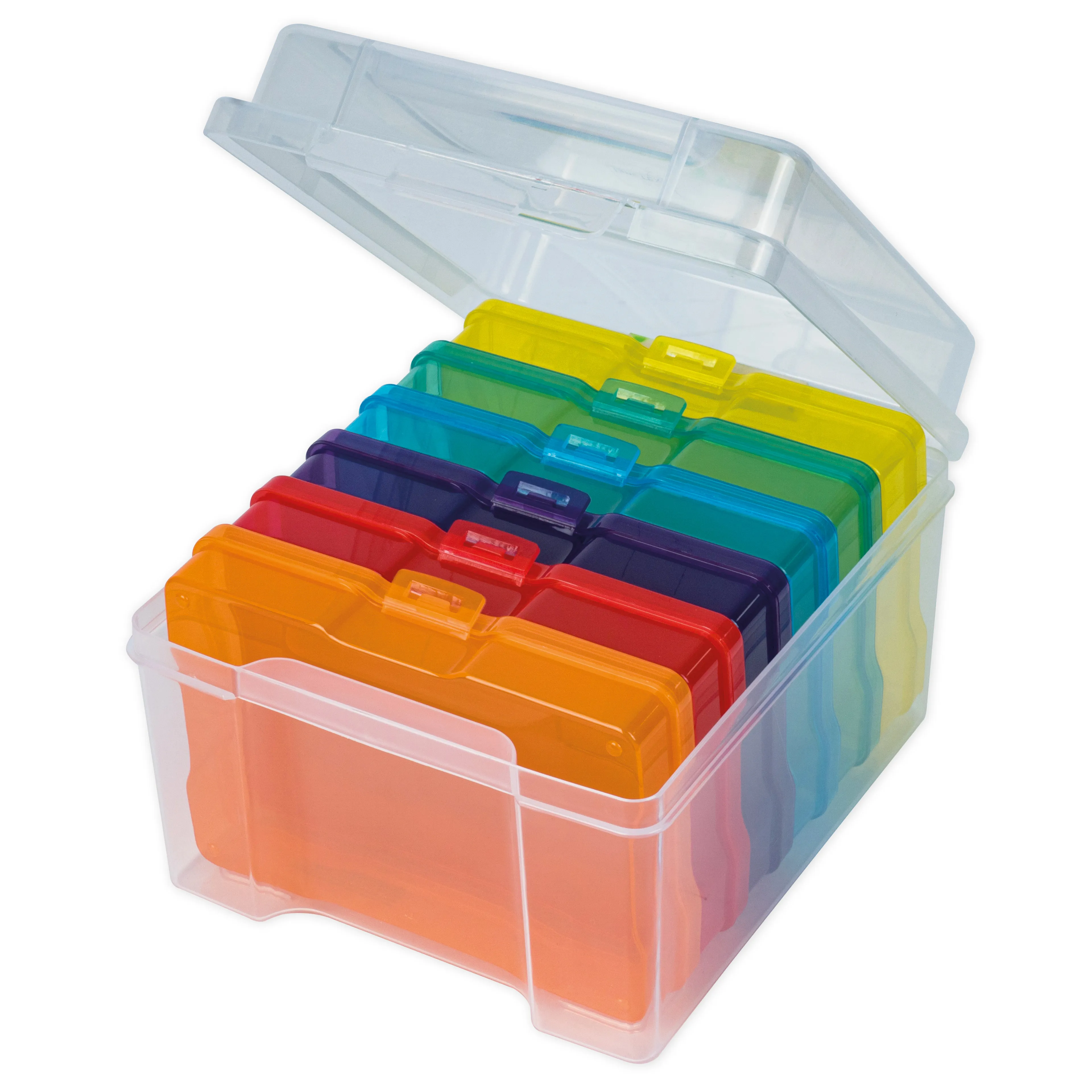 TimeTEX gekleurde boxen in opbergbox, transparant, 7-delig