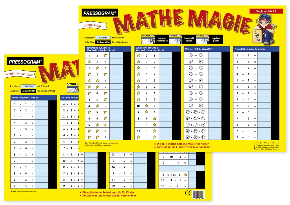 TimeTEX Zaubertafel "Mathematik" Rechnen bis 20