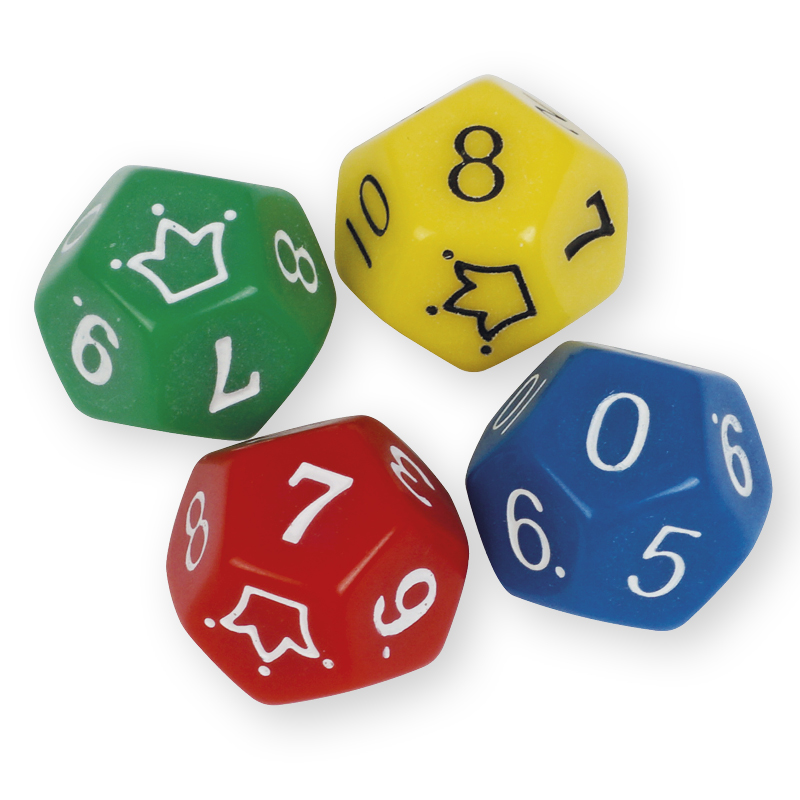 TimeTEX Set Joker-Würfel 0-10, 4-tlg., 21 mm ø