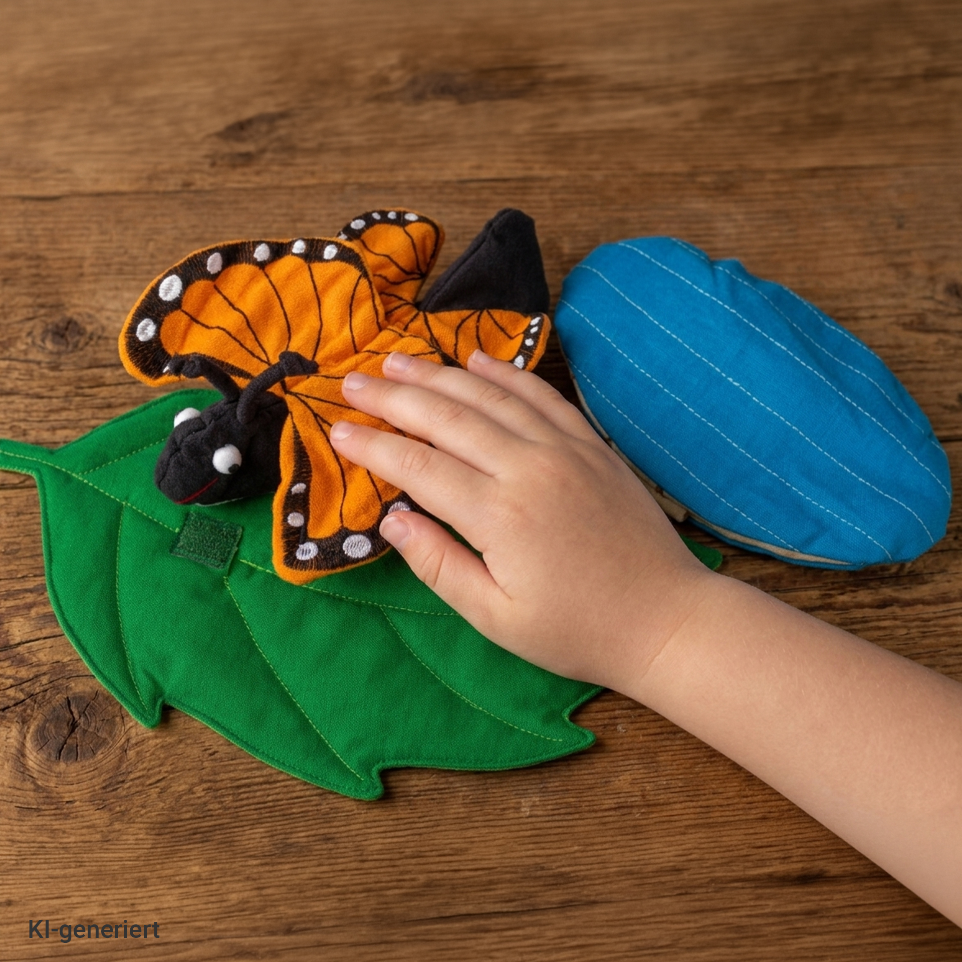 Levenscyclus vlinder, stoffen model, 3-delig