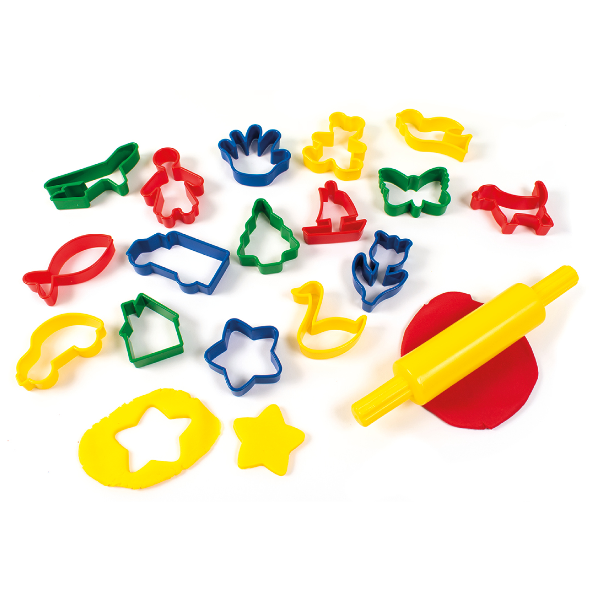 Hagemann Ausstechformen für Knete, mit Knetrolle, 17-tlg.