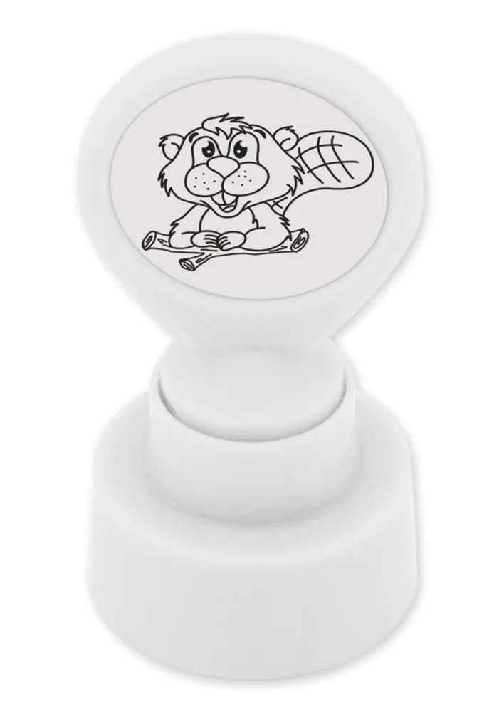 Screentryckstämpel "Perpetuum" rund "Bäver"