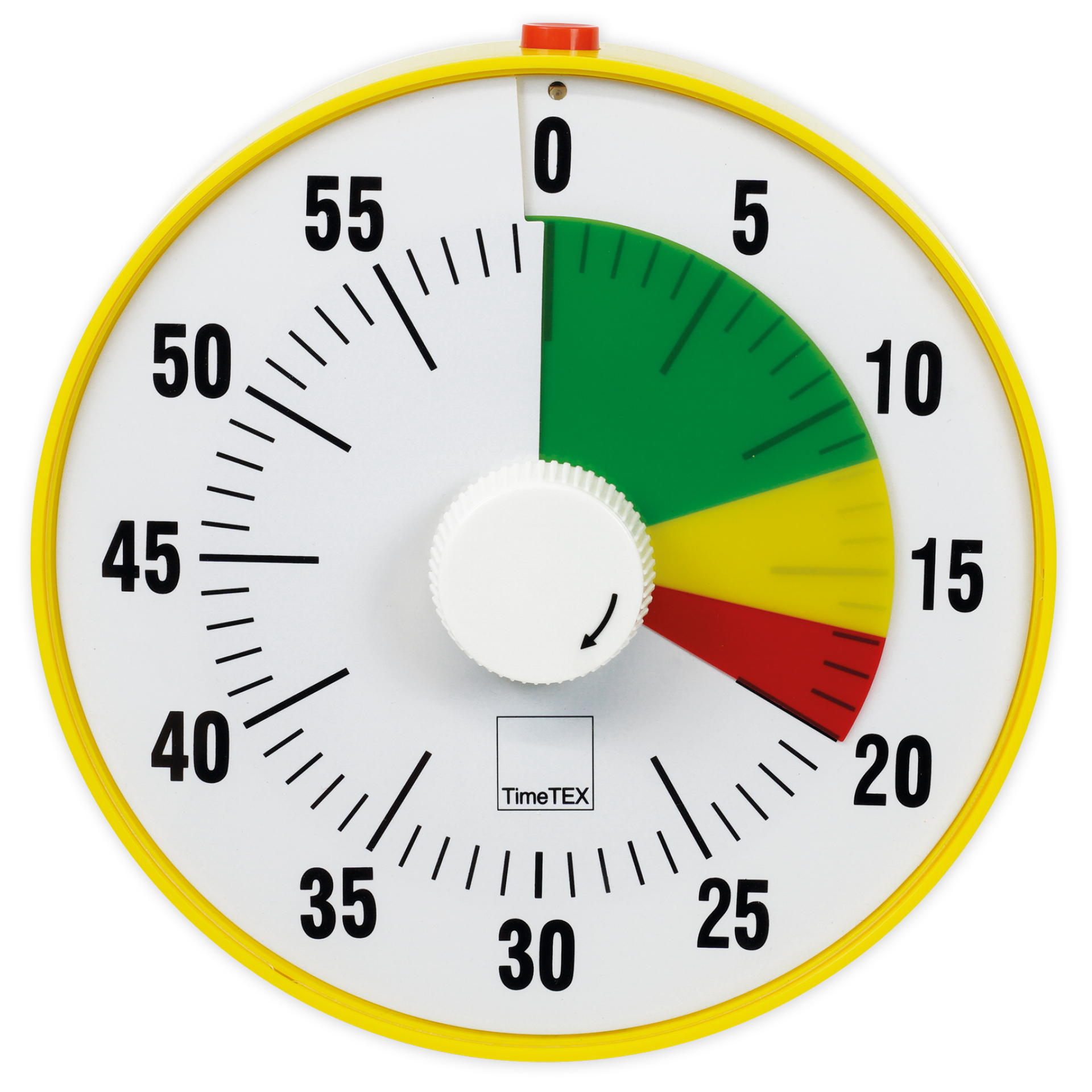 TimeTEX Zeitdauer-Uhr "lautlos" L, 19 cm ø, mit Ampelscheibe + Pausentaste