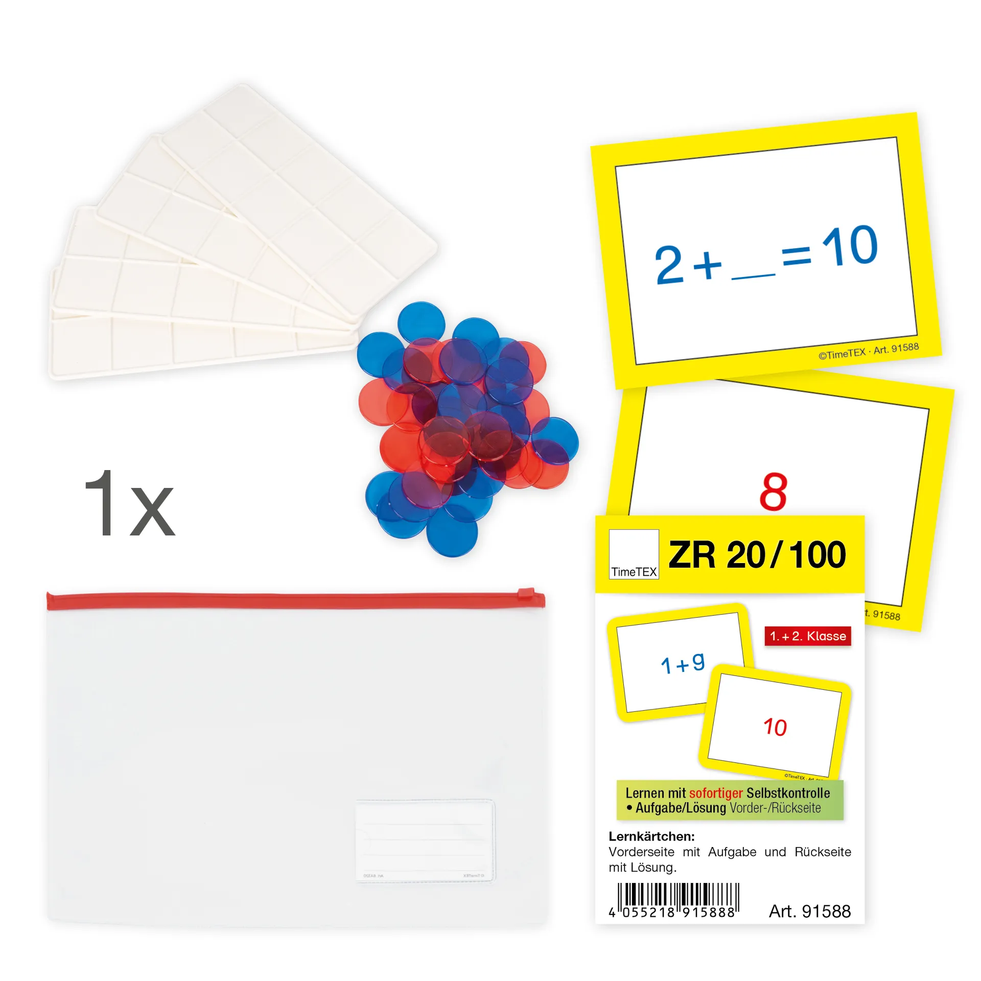 TimeTEX Schüler-Übungsset "Zahlenraum bis 20", 46-tlg. in Dokumentenmappe