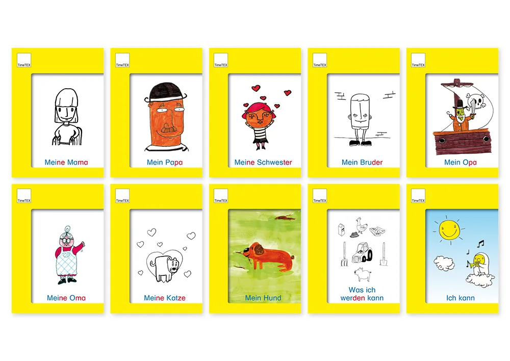 Set med läshäften A6, gul serie, 10 delar