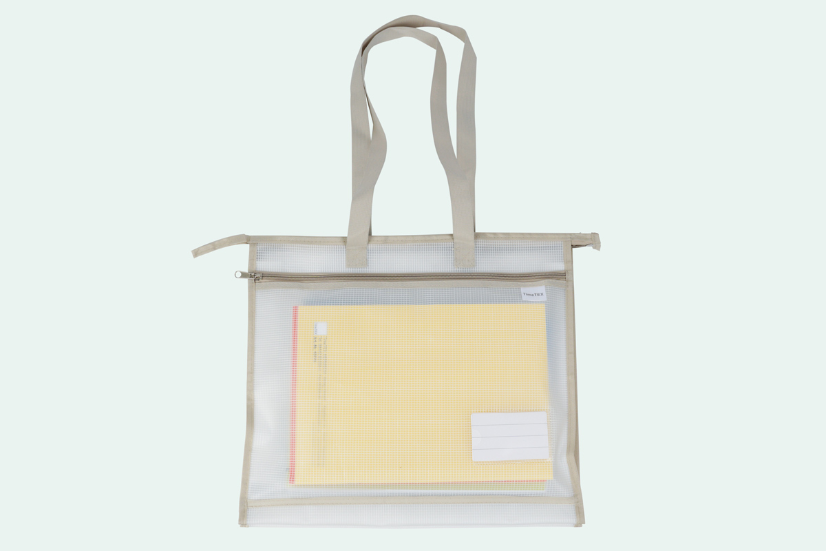 TimeTEX Material-Umhängetasche "OrgaBag", transparent/beige 