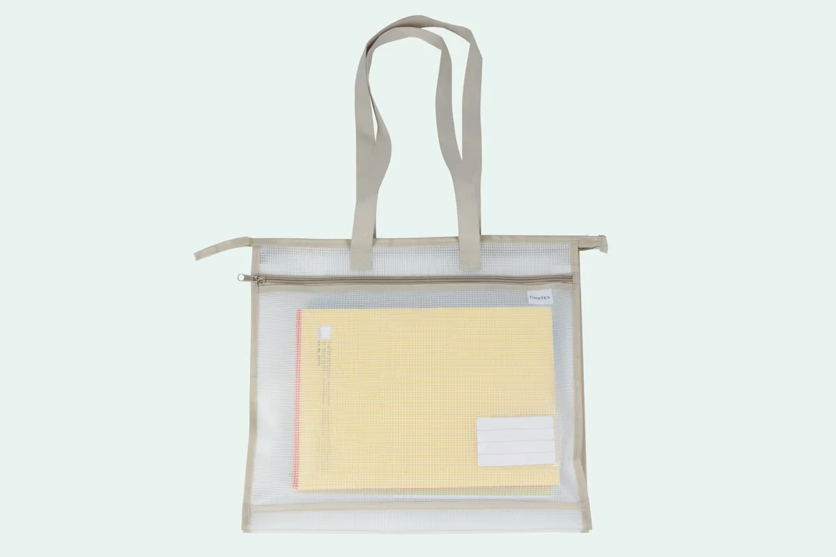 TimeTEX Material-Umhängetasche "OrgaBag", transparent/beige 