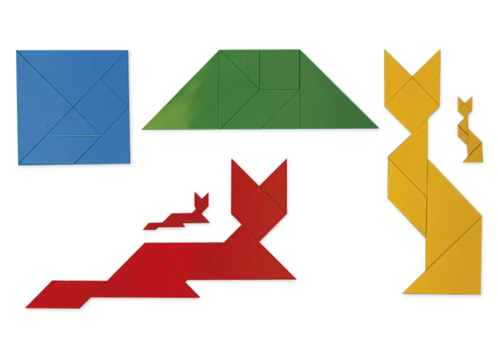 Set de Tangram colorés pour la classe, 21 pcs