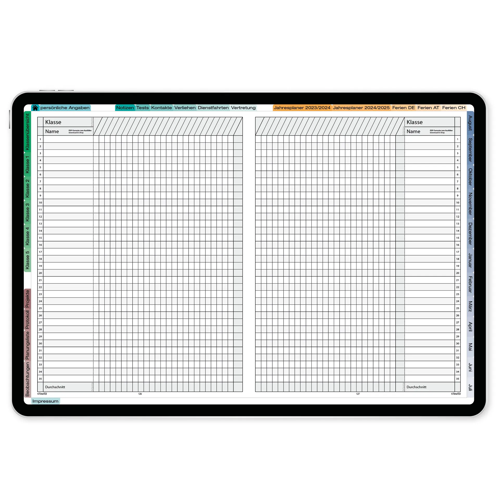 TimeTEX Digitaler Schulleitungs-Planer DigiPlan 2026/2027