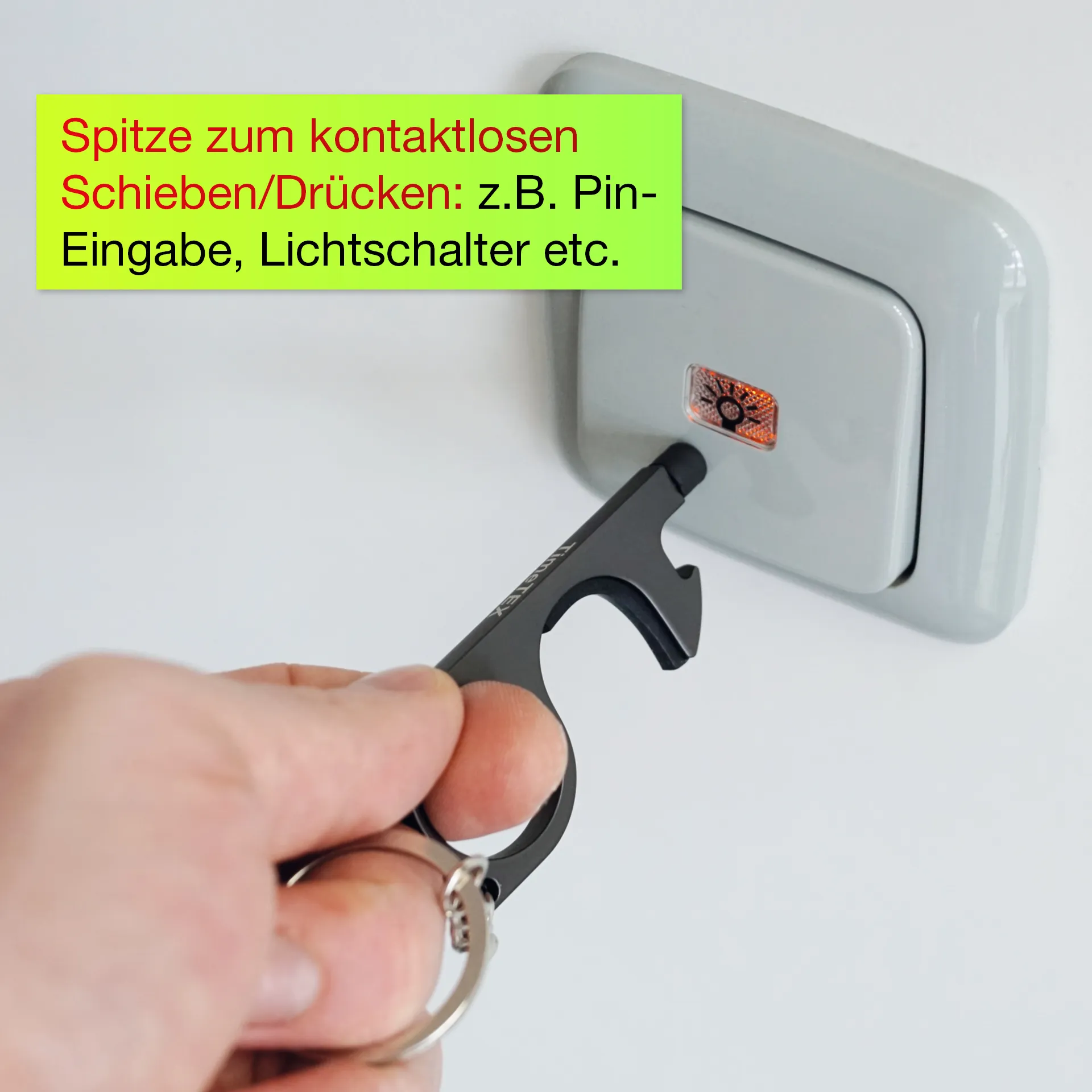 Hygiene-Haken mit Beschichtung und Schlüsselring, schwarz