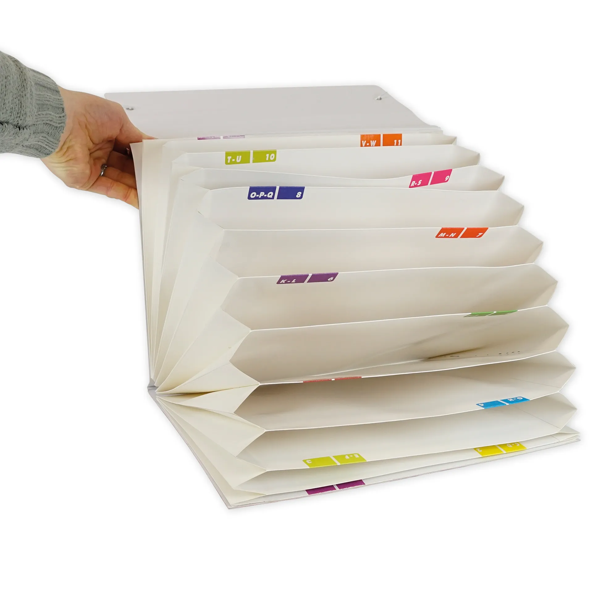 Trieur extensible à compartiments multiples, format A4-Plus, disponible dans plusieurs couleurs