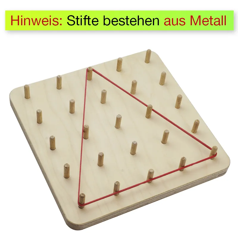 Trägeometriskiva (25 pinnar), 20x20 cm