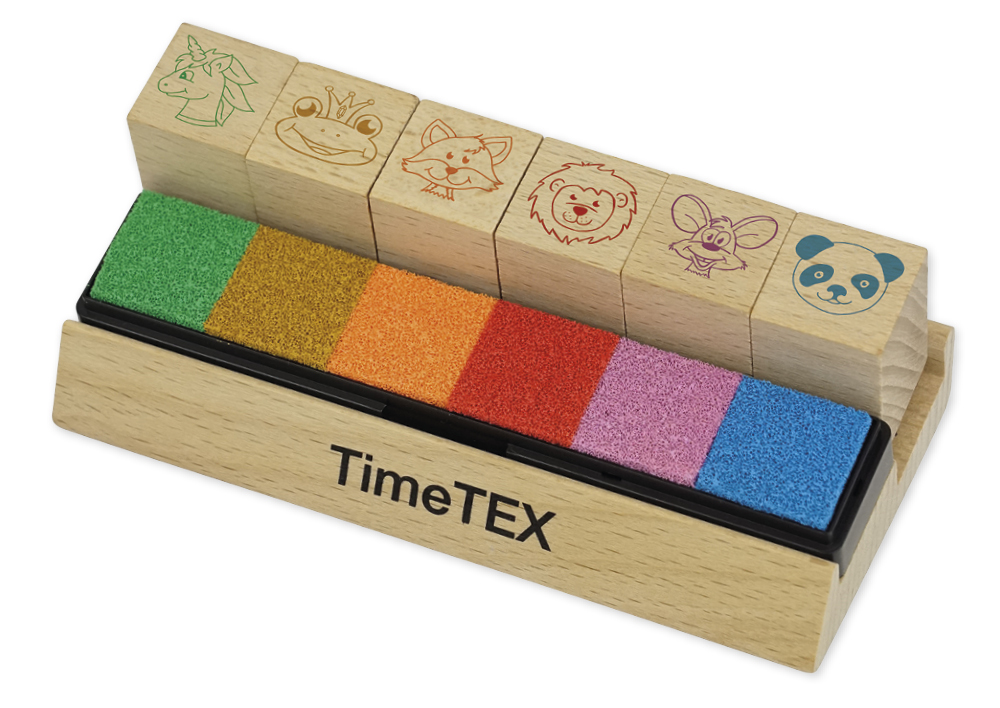 Lärarstämplar i trä "Djur", 6 st. 