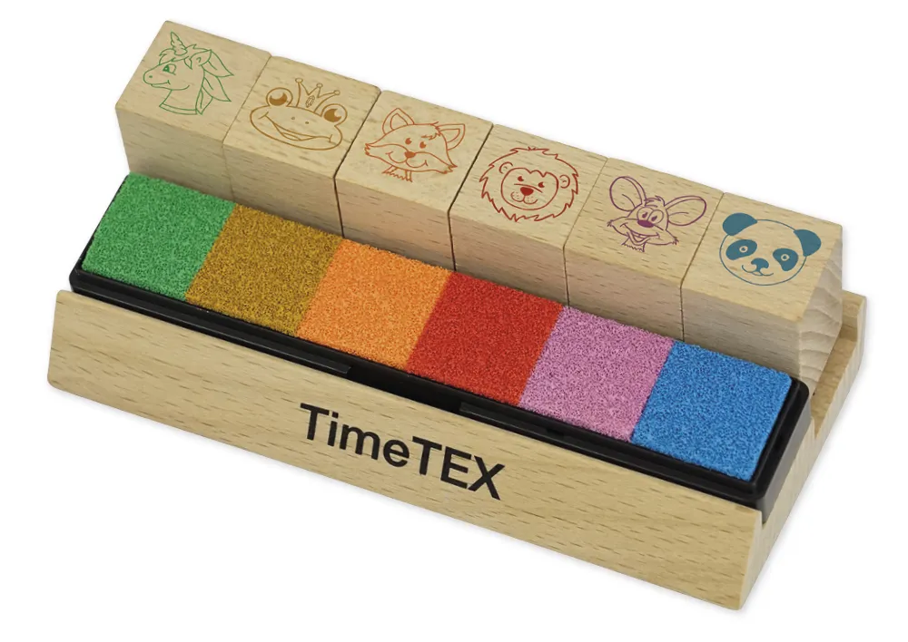 Lärarstämplar i trä "Djur", 6 st. 