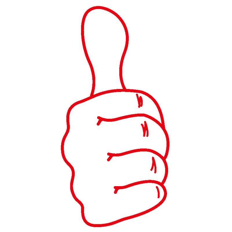 Trykpude stempel "Perpetuum", "Thumbs up klassik"