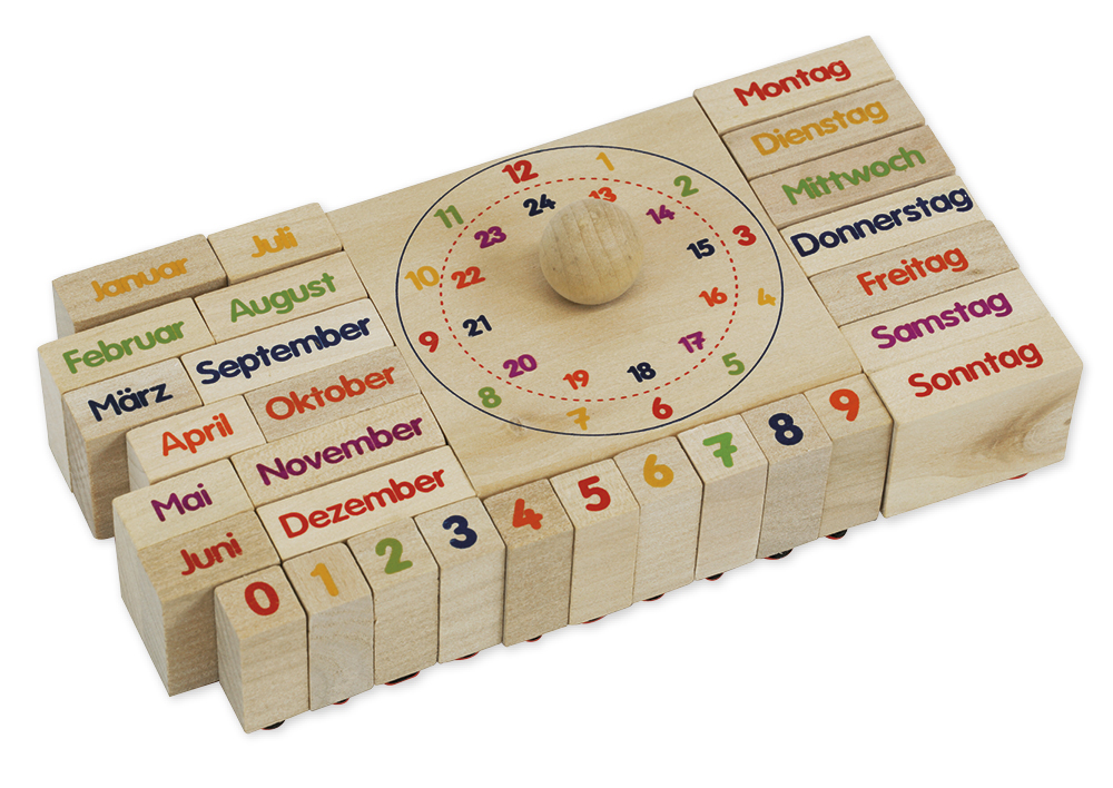 TimeTEX Holzstempel "Kalender", 30-tlg.