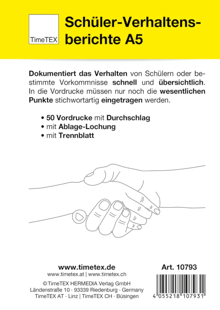 Block Verhaltensberichte A5, 50 Blatt mit Durchschlag