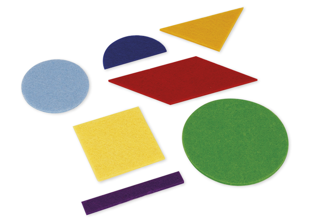 Geometrische Flächen aus Filz, 196-tlg. Geometrische Flächen aus Filz, 196-tlg.