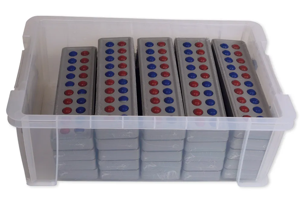 Klassensatz ABACO für 20-er Zahlenraum, rot-blau 5er-Wechsel, 24-tlg., in Box